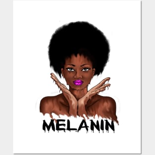 Drippin Melanin Afro Black History Posters and Art